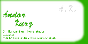 andor kurz business card